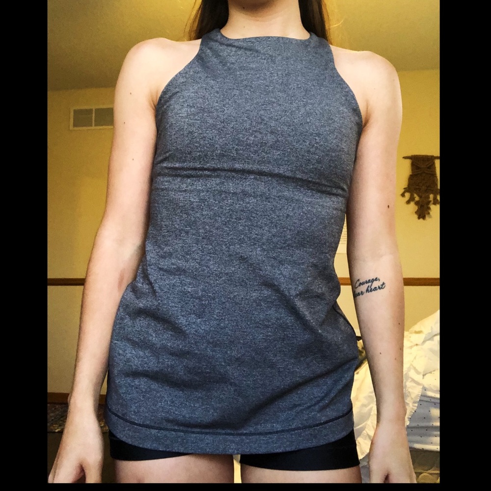 Grey lululemon athletic tank top